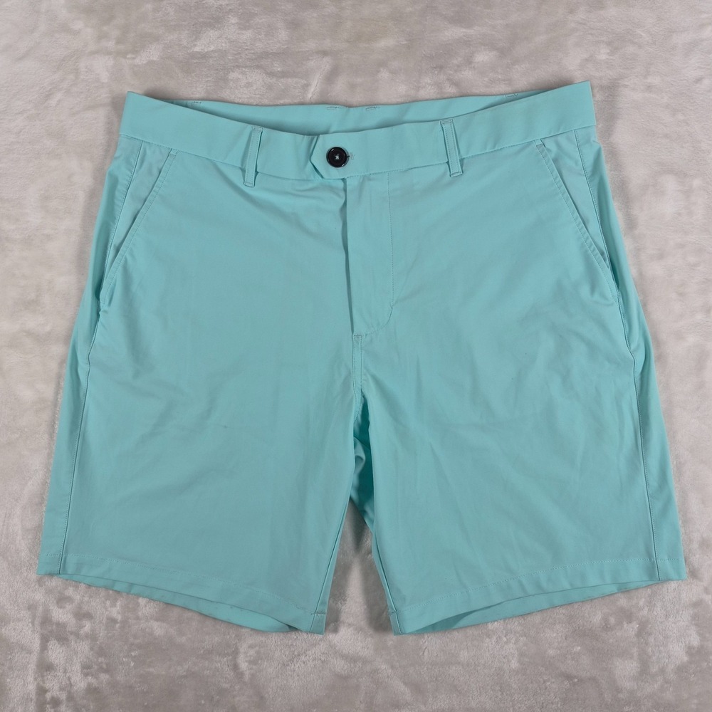 Greyson Montauk Shorts Men's 35 Blue 8" Inseam Golf Performance Casual Comfort